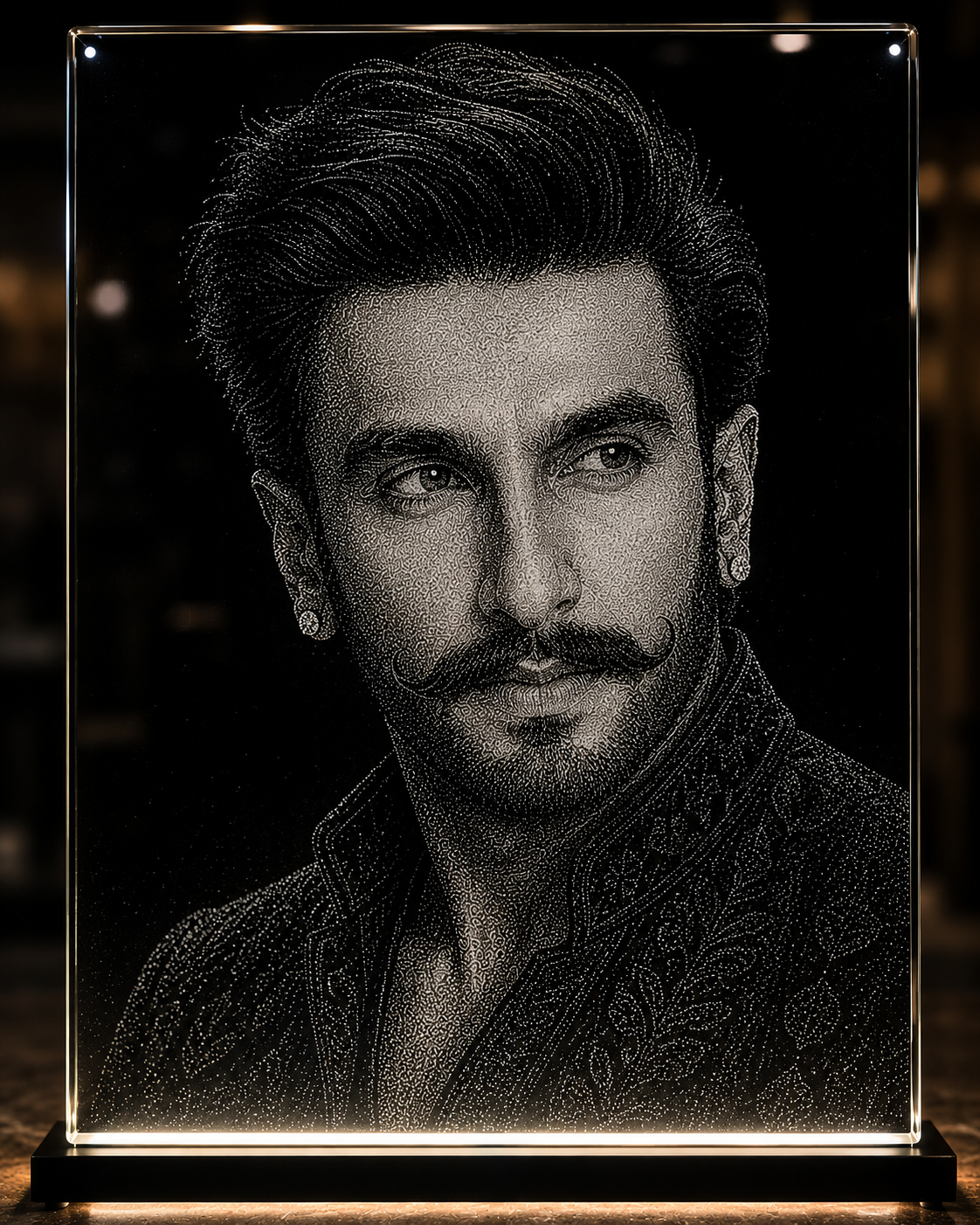 Ranveer Singh Glass & Marble Hammering Carved Painting Art Decor